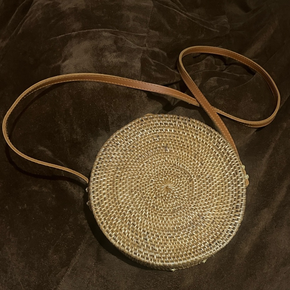 Brown Woven Crossbody Bag